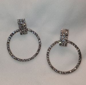 Round rhinestone earrings